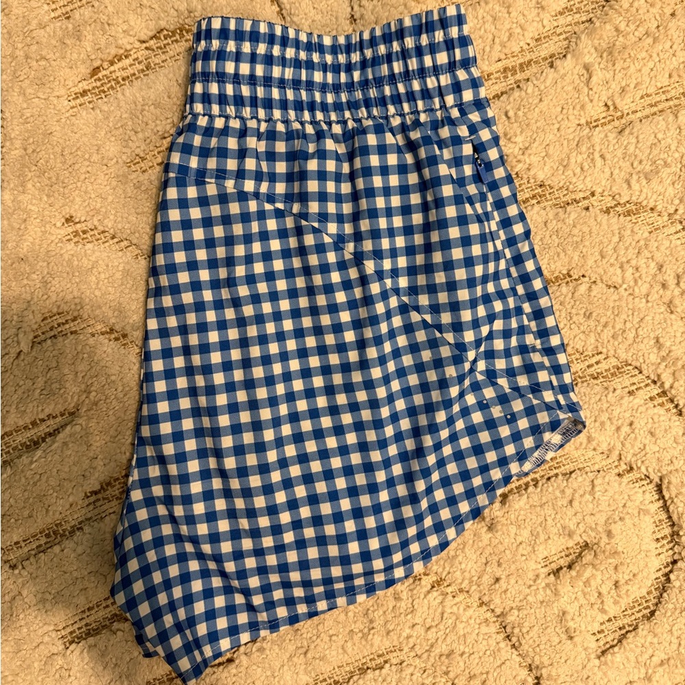 all in motion Blue and White Gingham shorts